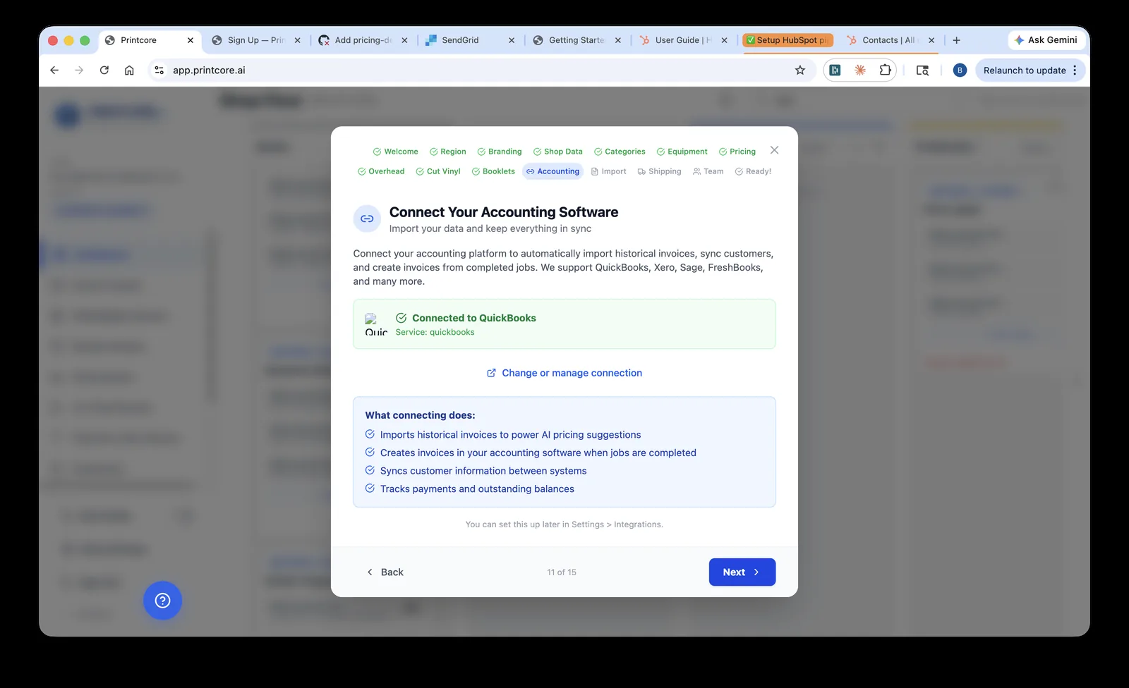 Connect your accounting software