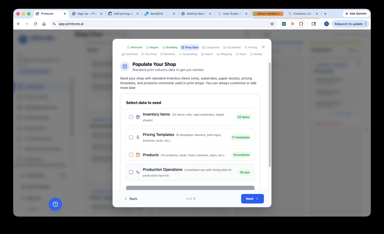 Populate your shop with industry data