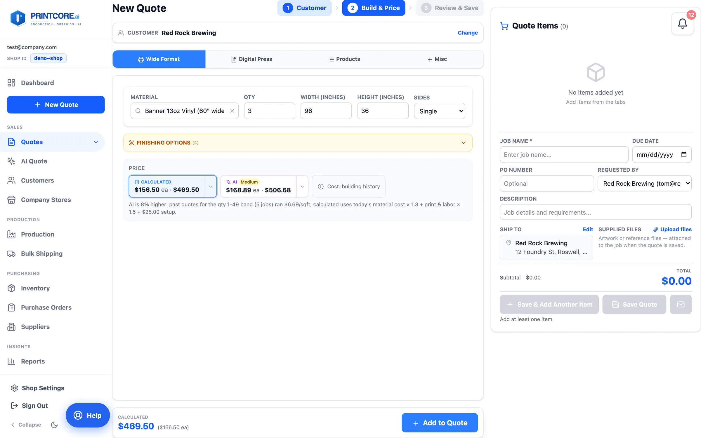 Pick the customer, then the format tab