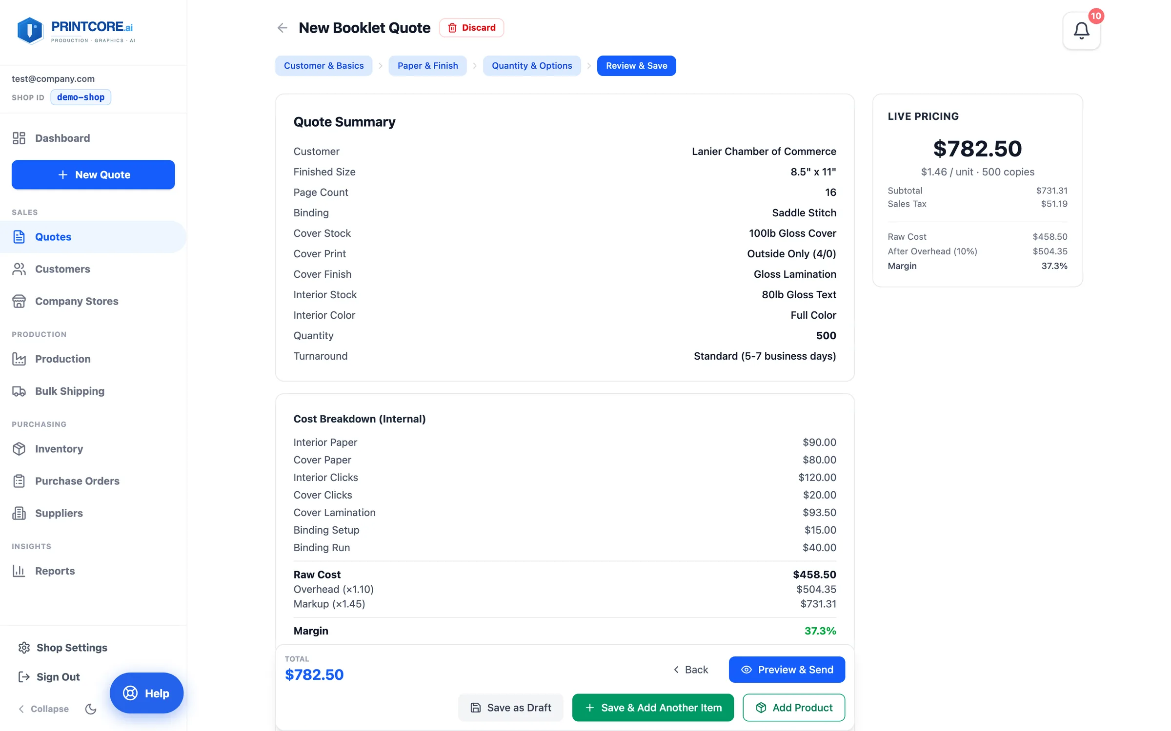 Review & Save
