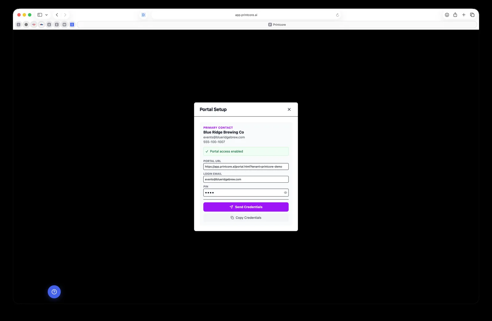Give the customer portal access